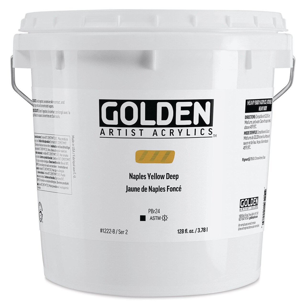 Golden Heavy Body Acrylic Paint - Naples Yellow Deep, 3.78 L, Jar